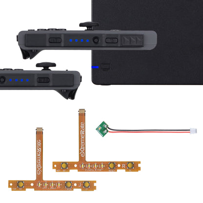 eXtremeRate Retail Blue Firefly LED Tuning Kit for NS Switch Joycons Dock NS Joycon SL SR Buttons Ribbon Flex Cable Indicate Power LED-Joycons Dock NOT Included - NSLED005