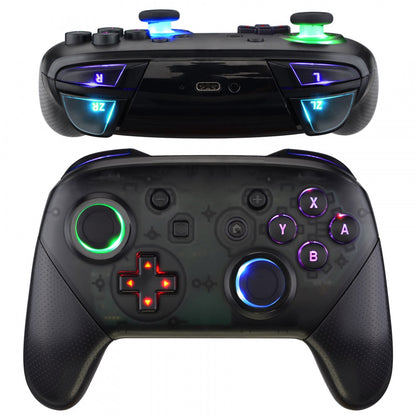 eXtremeRate Retail Multi-Colors Luminated Thumbsticks D-pad ABXY ZR ZL L R Classic Symbol Buttons DTFS LED Kit for Nintendo Switch Pro Controller - 9 Colors Modes 6 Areas DIY Option Button Control - NSLED002