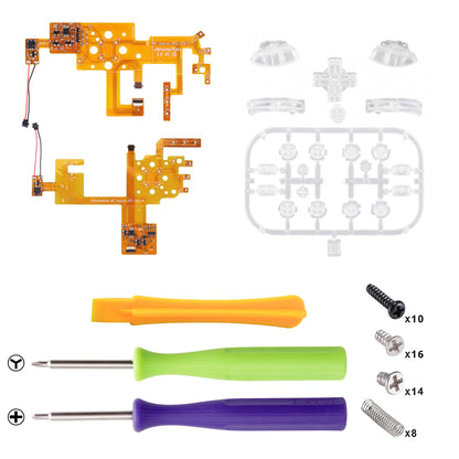 eXtremeRate NSスイッチ&スイッチ有機ELモデルジョイコン用マルチカラー発光ボタンDFS LEDキット【クリア】