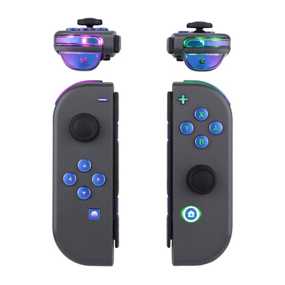 eXtremeRate Retail 7 Colors 9 Modes NS Joycon DFS LED Kit for NS Switch, Multi-Colors Luminated ABXY Trigger Chameleon Purple Blue Classical Symbols Face Buttons for NS Switch & Switch OLED Model JoyCon - JoyCon NOT Included - NSLED014G2