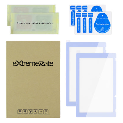 eXtremeRate Nintendo Switch用透明HD強化ガラススクリーン保護フィルム2枚セット【ライトバイオレット】