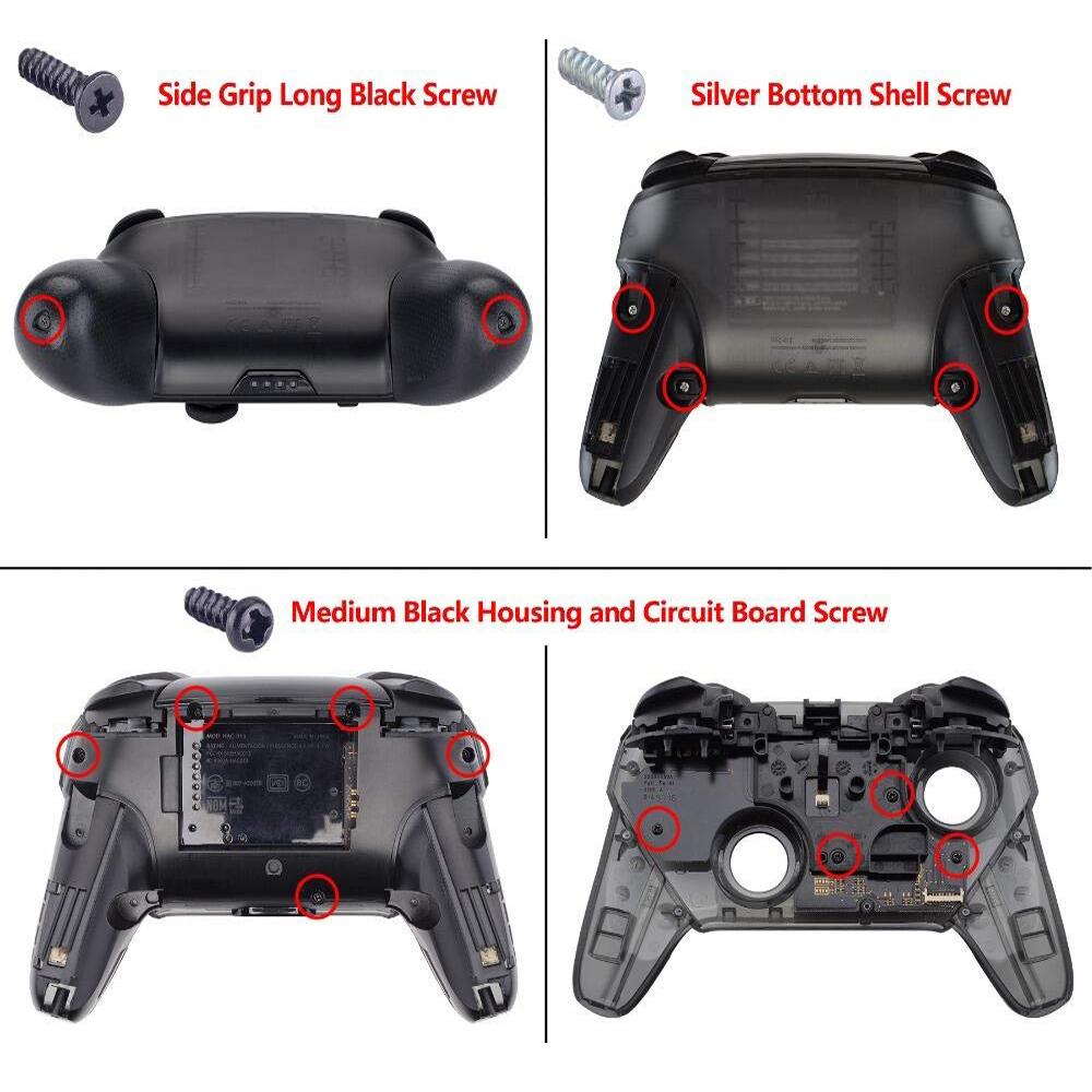 eXtremeRate Retail Black Faceplate and Backplate for Nintendo Switch Pro Controller, Soft Touch DIY Replacement Shell Housing Case for Nintendo Switch Pro - Controller NOT Included - MRP315