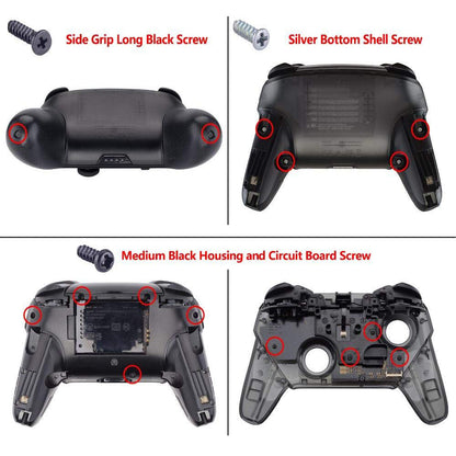 eXtremeRate Retail Red Faceplate Backplate Handles for Nintendo Switch Pro Controller, Soft Touch DIY Replacement Grip Housing Shell Cover for Nintendo Switch Pro - Controller NOT Included - FRP302