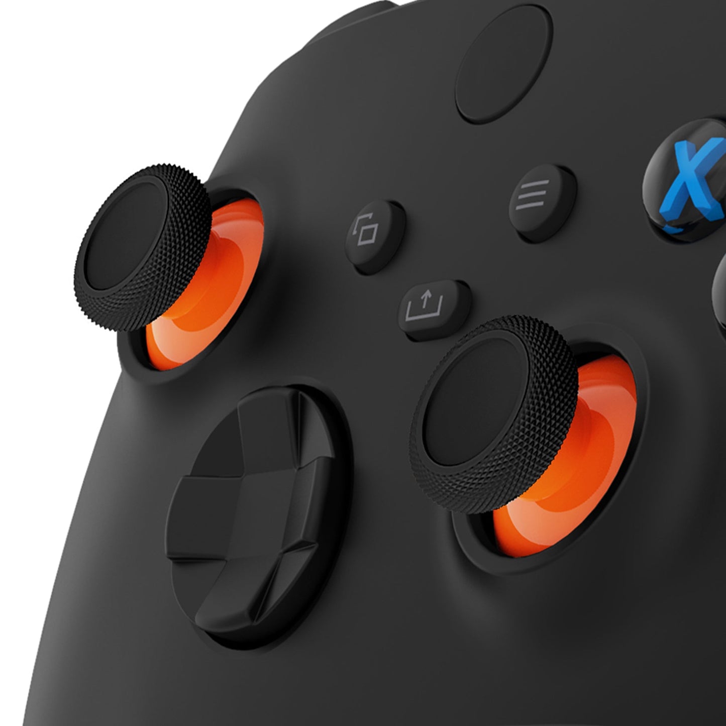 eXtremeRate Retail Orange & Black Replacement Thumbsticks for Xbox Series X/S Controller, for Xbox One Standard Controller Analog Stick, Custom Joystick for Xbox One X/S, for Xbox One Elite Controller - JX3432