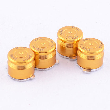 eXtremeRate Retail Alloy Metal Gold Customized Bullet Action Buttons Custom Kits for ps4 Controller - P3J0201