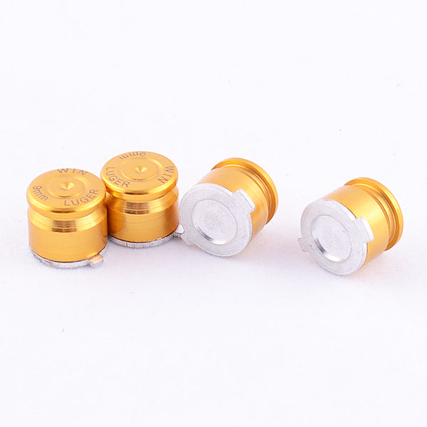 eXtremeRate Retail Alloy Metal Gold Customized Bullet Action Buttons Custom Kits for ps4 Controller - P3J0201