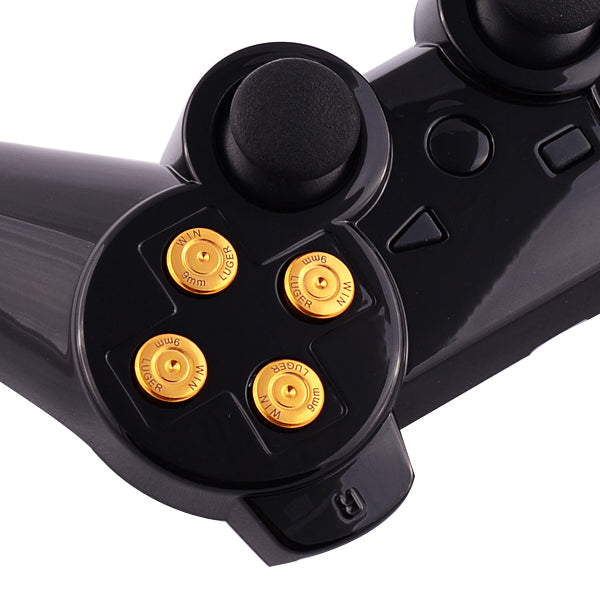 eXtremeRate Retail Alloy Metal Gold Customized Bullet Action Buttons Custom Kits for ps4 Controller - P3J0201