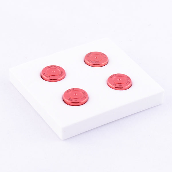 eXtremeRate Retail Aluminum Red Customized Bullet Action Buttons Custom Kits for ps4 Controller - P3J0203