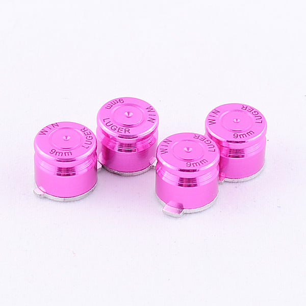 eXtremeRate Retail Aluminum Pink Customized Bullet Action Buttons Custom Kits for ps4 Controller - P3J0207