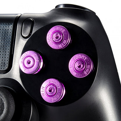 eXtremeRate Retail Aluminum  Purple Customized Bullet Action Buttons Custom Kits for ps4 Controller - P3J0210