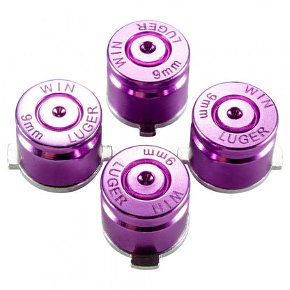 eXtremeRate Retail Aluminum  Purple Customized Bullet Action Buttons Custom Kits for ps4 Controller - P3J0210