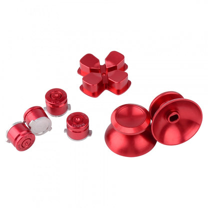 eXtremeRate Retail Metal Red Repair ThumbSticks Action Buttons Dpad for ps4 Pro Slim Controller -P4AJ0007GC