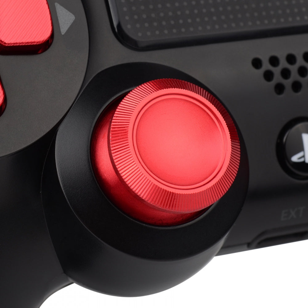 eXtremeRate Retail Metal Red Repair ThumbSticks Action Buttons Dpad for ps4 Pro Slim Controller -P4AJ0007GC