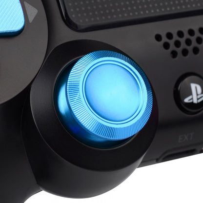 eXtremeRate Retail Metal Blue Repair ThumbSticks Action Buttons Dpad for ps4 Pro Slim Controller -P4AJ0009GC