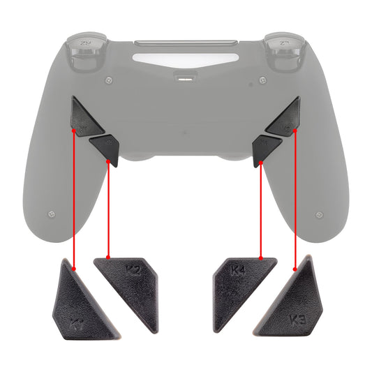 eXtremeRate Retail Replacement Ergonomic Back Buttons, K1 K2 K3 K4 Paddles for ps4 Controller Dawn Remap Kit (Only fits with eXtremeRate Remap Kit) - P4GZ007