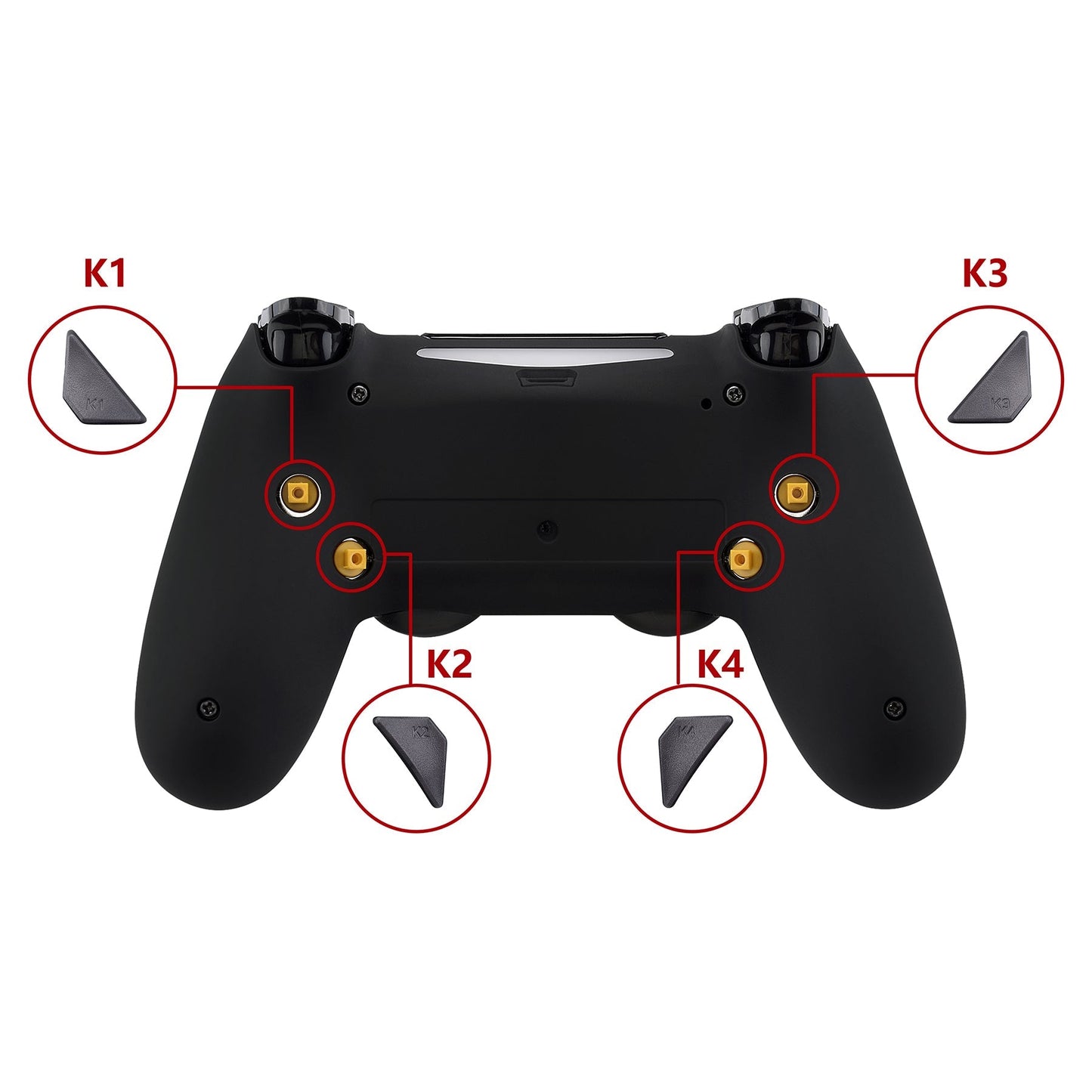 eXtremeRate Retail Replacement Ergonomic Back Buttons, K1 K2 K3 K4 Paddles for ps4 Controller Dawn Remap Kit (Only fits with eXtremeRate Remap Kit) - P4GZ007