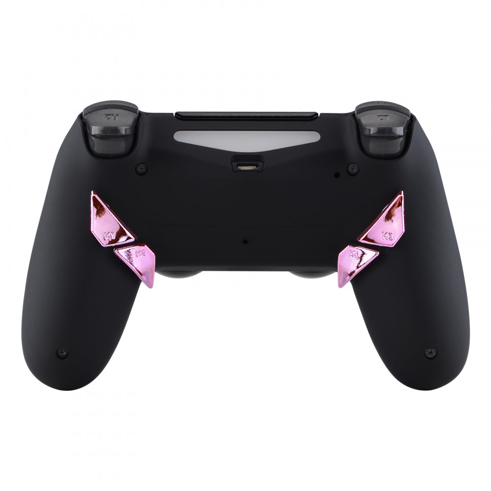 eXtremeRate Retail Chrome Pink Glossy Replacement Redesigned Back Buttons K1 K2 K3 K4 Paddles for eXtremeRate ps4 Controller Dawn Remap Kit - P4GZ023