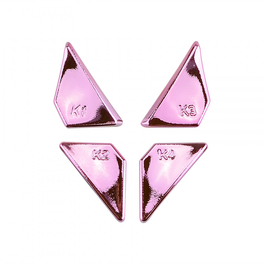 eXtremeRate Retail Chrome Pink Glossy Replacement Redesigned Back Buttons K1 K2 K3 K4 Paddles for eXtremeRate ps4 Controller Dawn Remap Kit - P4GZ023