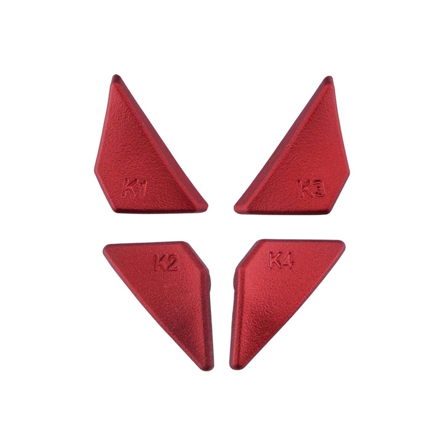 eXtremeRate Retail Soft Touch Scarlet Red Replacement Redesigned Back Buttons K1 K2 K3 K4 Paddles for eXtremeRate ps4 Controller Dawn Remap Kit - P4GZ024