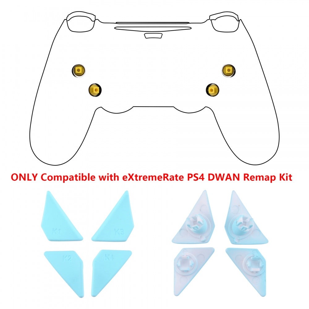 eXtremeRate Retail Soft Touch Heaven Blue Replacement Redesigned Back Buttons K1 K2 K3 K4 Paddles for ps4 Controller Dawn Remap Kit - P4GZ027