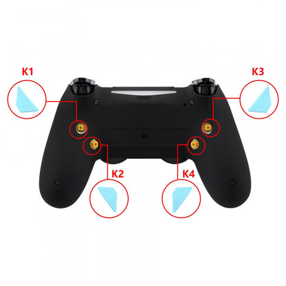 eXtremeRate Retail Soft Touch Heaven Blue Replacement Redesigned Back Buttons K1 K2 K3 K4 Paddles for ps4 Controller Dawn Remap Kit - P4GZ027