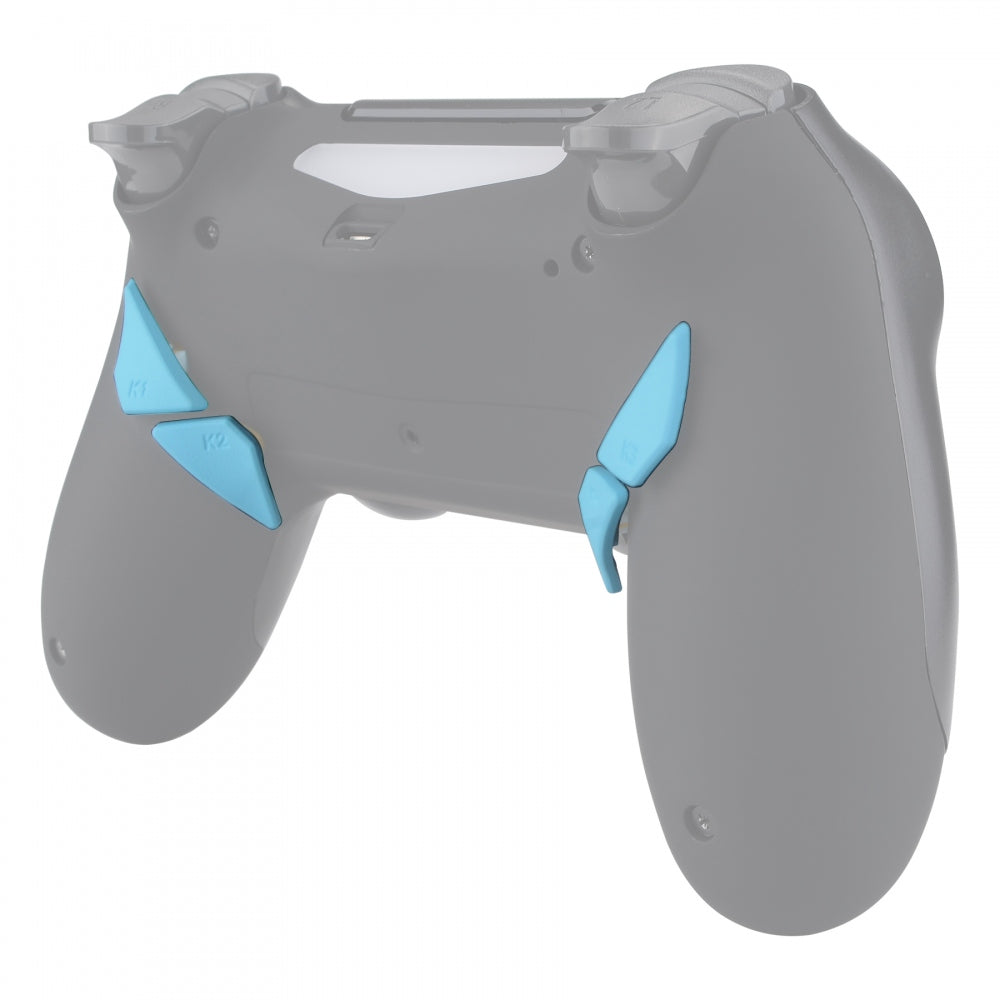 eXtremeRate Retail Soft Touch Heaven Blue Replacement Redesigned Back Buttons K1 K2 K3 K4 Paddles for ps4 Controller Dawn Remap Kit - P4GZ027