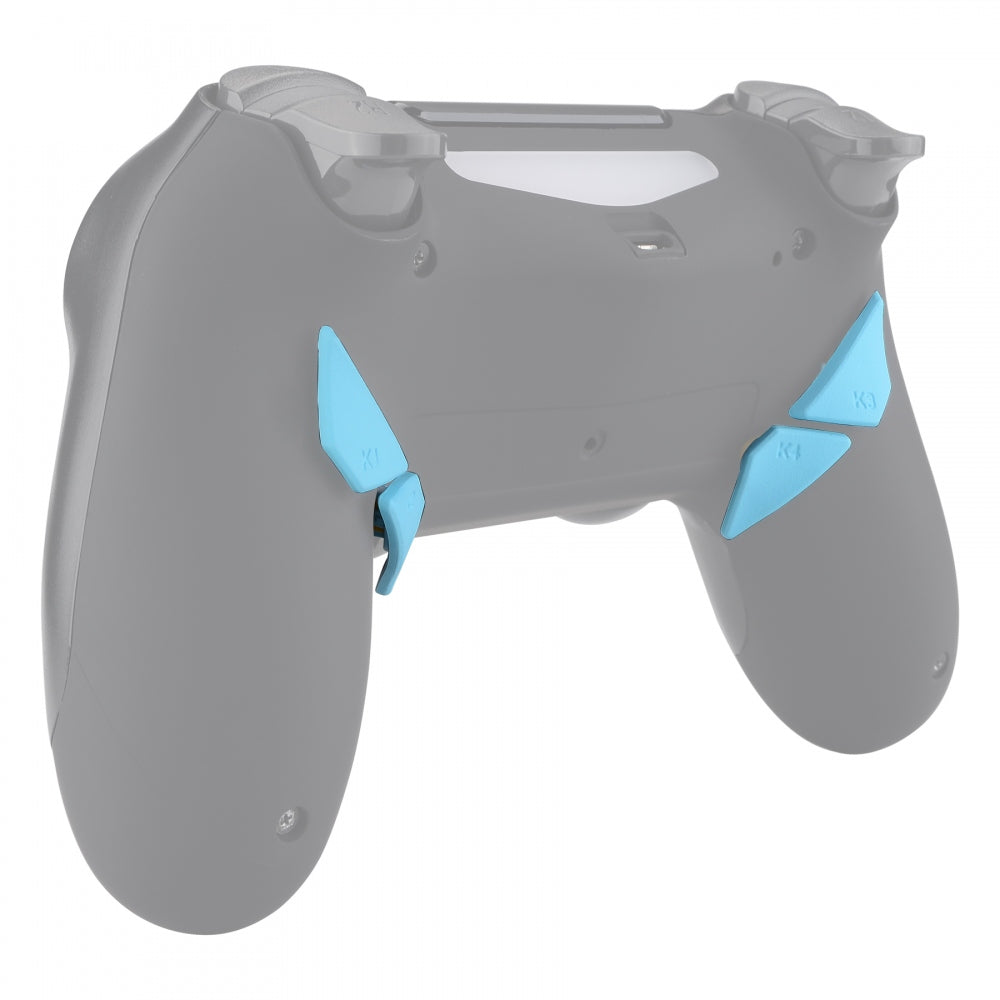 eXtremeRate Retail Soft Touch Heaven Blue Replacement Redesigned Back Buttons K1 K2 K3 K4 Paddles for ps4 Controller Dawn Remap Kit - P4GZ027