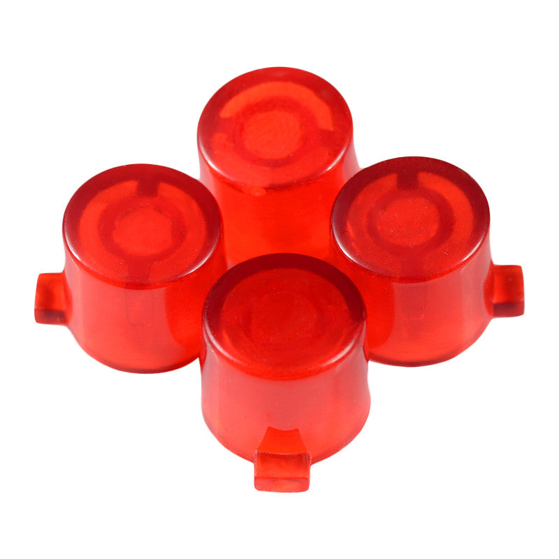 eXtremeRate Retail Transparent Red Action Buttons Repair for ps4 Controller-P4J0211