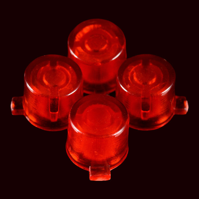 eXtremeRate Retail Transparent Red Action Buttons Repair for ps4 Controller-P4J0211