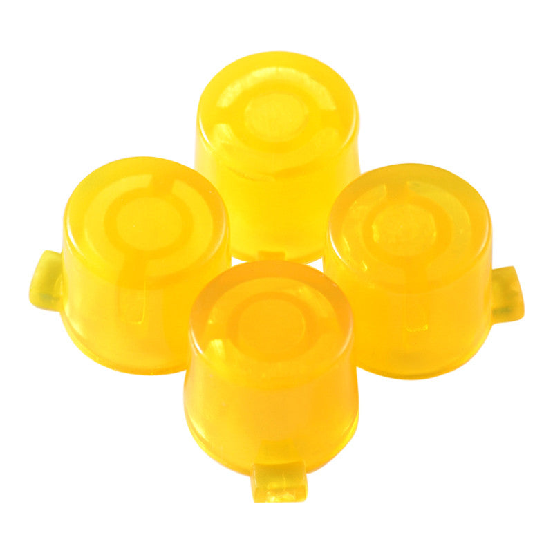 eXtremeRate Retail Transparent Yellow Action Buttons Repair for ps4 Controller-P4J0213