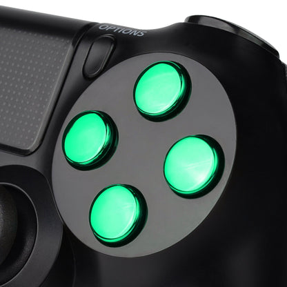 eXtremeRate Retail Chrome Green Action Buttons Repair for ps4 Controller-P4J0222