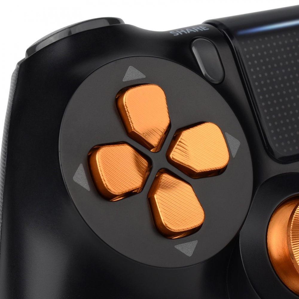 eXtremeRate Retail Metal Gold Dpad Direction Pad Buttons Repair for ps4 Controller - P4J0525