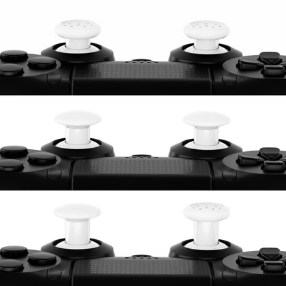 eXtremeRate Retail White ThumbsGear Interchangeable Ergonomic Thumbstick for ps4 Slim ps4 Pro ps5 Controller with 3 Height Domed and Concave Grips Adjustable Joystick - P4J1102