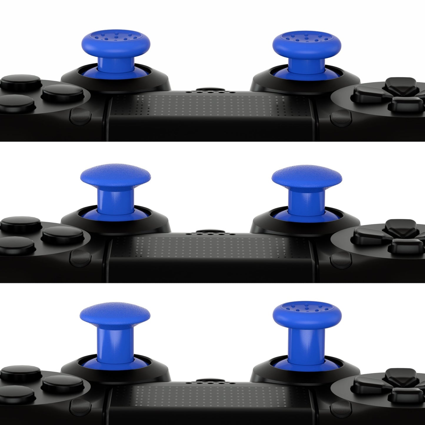 eXtremeRate Retail Blue ThumbsGear Interchangeable Ergonomic Thumbstick for ps5 Controller, for ps4 All Model Controller - 3 Height Domed and Concave Grips Adjustable Joystick - P4J1113