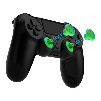 eXtremeRate Retail Green ThumbsGear Interchangeable Ergonomic Thumbstick for ps5 Controller, for ps4 All Model Controller - 3 Height Domed and Concave Grips Adjustable Joystick - P4J1114