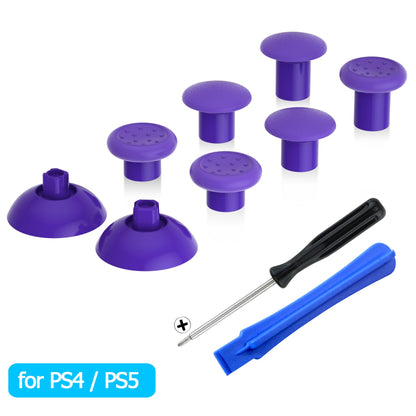 eXtremeRate Retail Purple ThumbsGear Interchangeable Ergonomic Thumbstick for ps5 Controller, for ps4 All Model Controller - 3 Height Domed and Concave Grips Adjustable Joystick - P4J1115