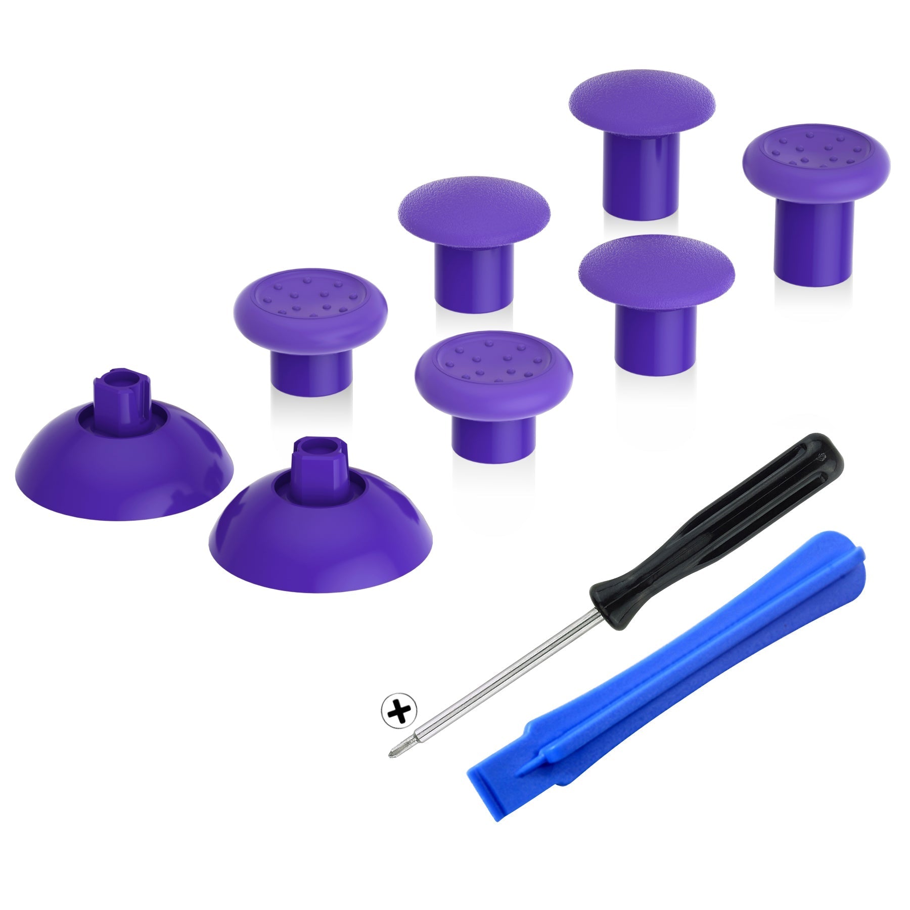 eXtremeRate Retail Purple ThumbsGear Interchangeable Ergonomic Thumbstick for ps5 Controller, for ps4 All Model Controller - 3 Height Domed and Concave Grips Adjustable Joystick - P4J1115