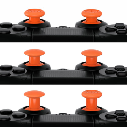 eXtremeRate Retail Orange ThumbsGear Interchangeable Ergonomic Thumbstick for ps5 Controller, for ps4 All Model Controller - 3 Height Domed and Concave Grips Adjustable Joystick - P4J1116