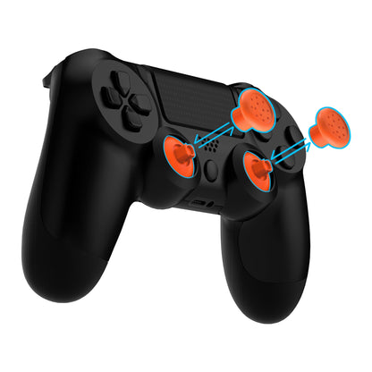 eXtremeRate Retail Orange ThumbsGear Interchangeable Ergonomic Thumbstick for ps5 Controller, for ps4 All Model Controller - 3 Height Domed and Concave Grips Adjustable Joystick - P4J1116