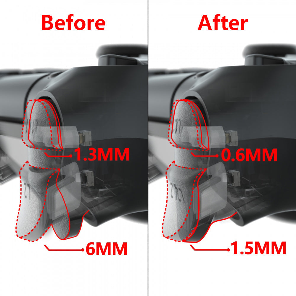 eXtremeRate Retail Clicky Hair Trigger Kit for ps4 CUH ZCT2 Controller Shoulder Buttons, Custom Flashshot Trigger Stop Flex Cable for ps4 Slim Pro Controller JDM-040/050/055 - P4MD001