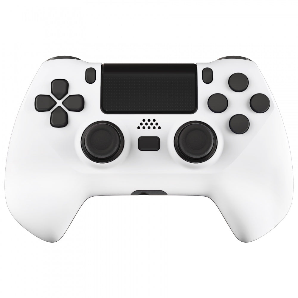 eXtremeRate Retail White DECADE Tournament Controller (DTC) Upgrade Kit for ps4 Controller JDM-040/050/055, Upgrade Board & Ergonomic Shell & Back Buttons & Trigger Stops - Controller NOT Included - P4MG003