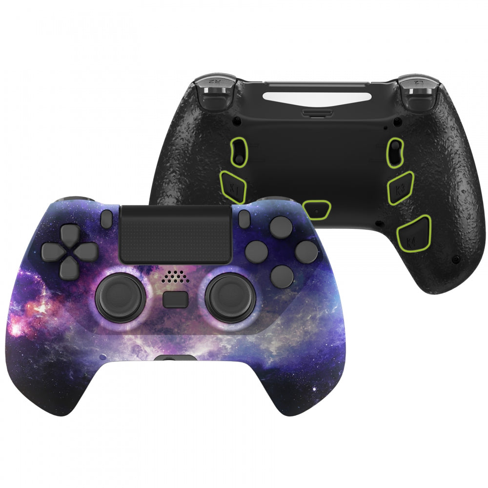 eXtremeRate Retail Nubula Galaxy DECADE Tournament Controller (DTC) Upgrade Kit for ps4 Controller JDM-040/050/055, Upgrade Board & Ergonomic Shell & Back Buttons & Trigger Stops - Controller NOT Included - P4MG008