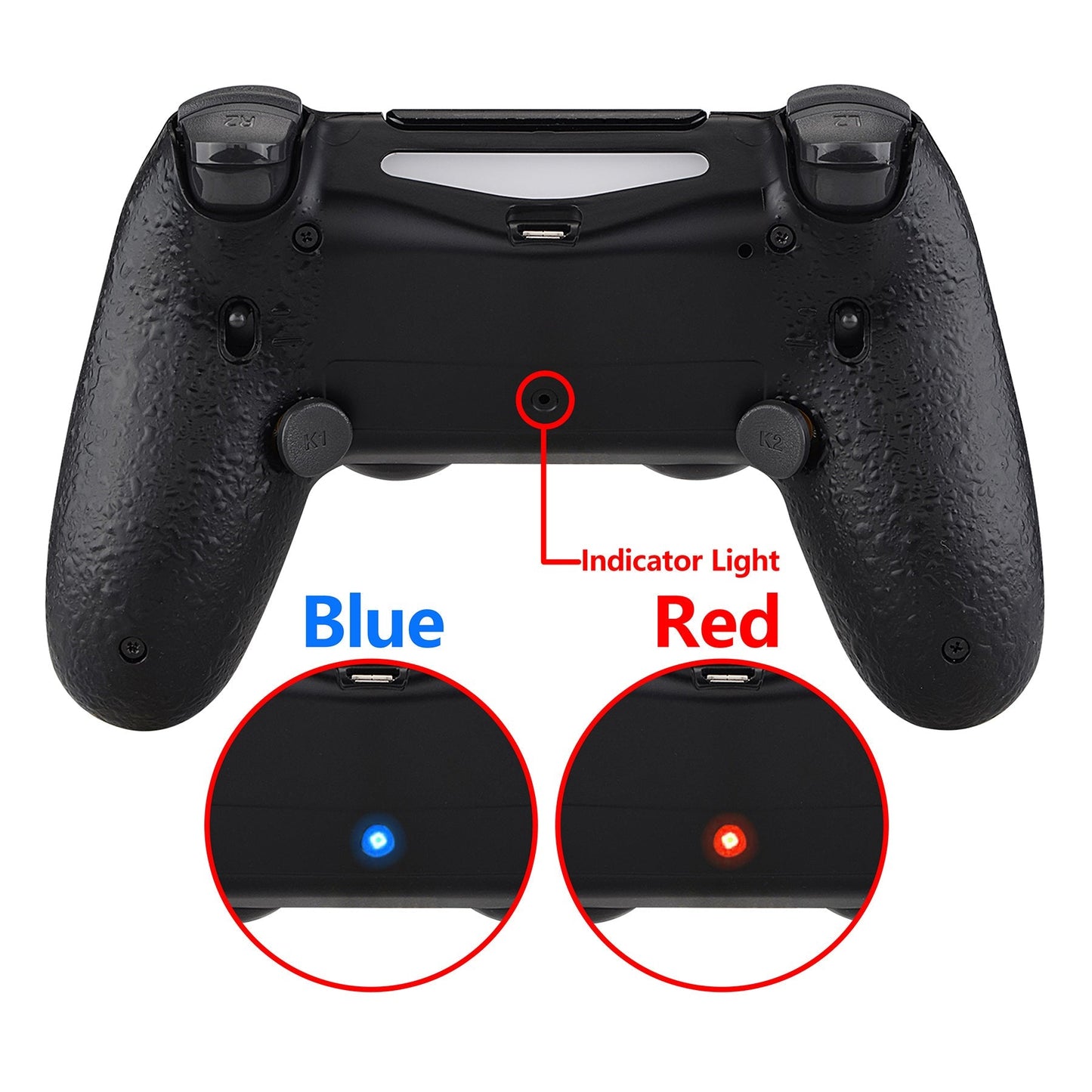 eXtremeRate Retail Textured Black Dawn 2.0 FlashShot Trigger Stop Remap Kit for ps4 CUH-ZCT2 Controller, Part & Back Shell & 2 Back Buttons & 2 Trigger Lock for ps4 Controller JDM 040/050/055 - P4QS001