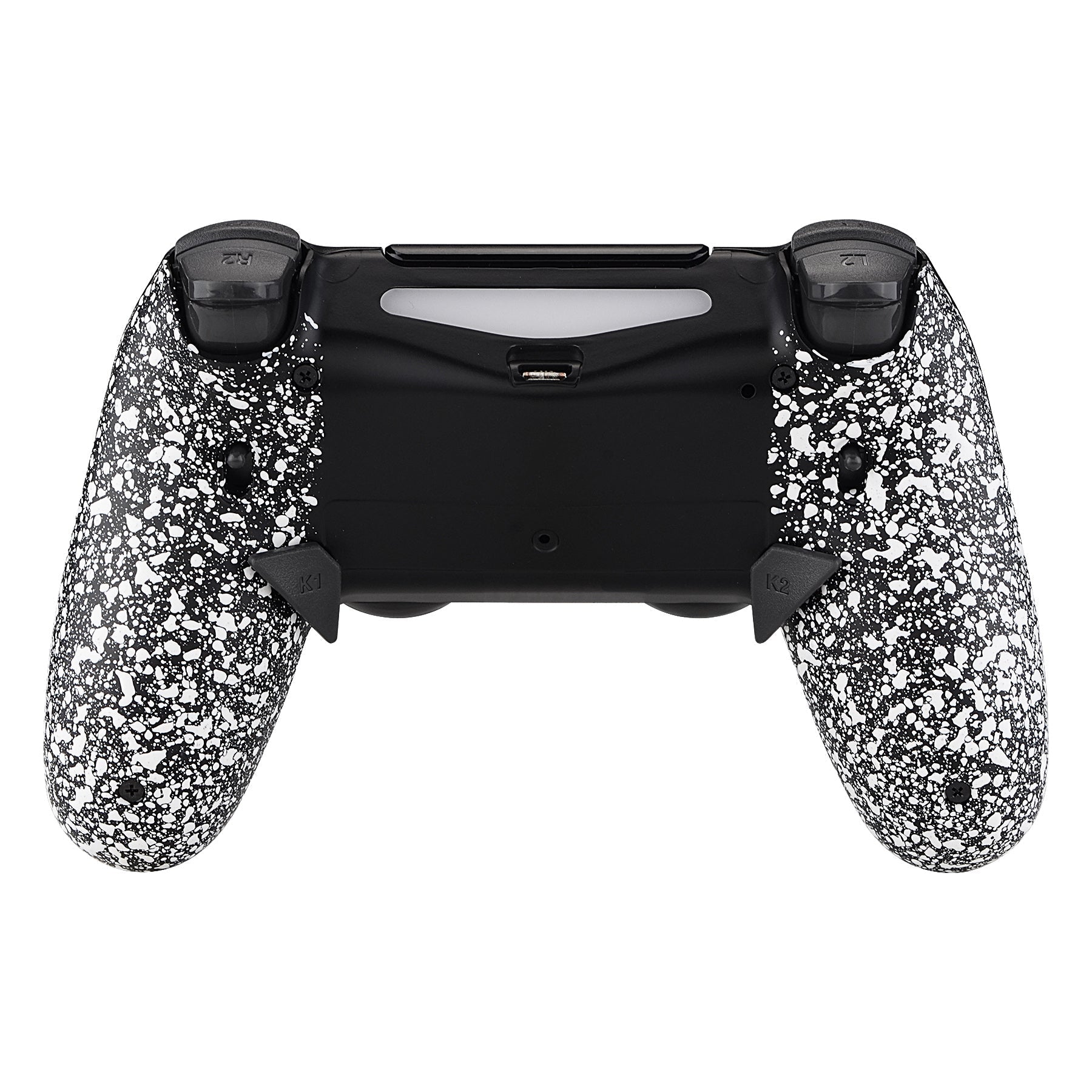 eXtremeRate Retail Textured White Dawn 2.0 FlashShot Trigger Stop Remap Kit for ps4 CUH-ZCT2 Controller, Part & Back Shell & 2 Back Buttons & 2 Trigger Lock for ps4 Controller JDM 040/050/055 - P4QS002