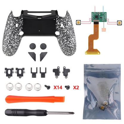 eXtremeRate Retail Textured White Dawn 2.0 FlashShot Trigger Stop Remap Kit for ps4 CUH-ZCT2 Controller, Part & Back Shell & 2 Back Buttons & 2 Trigger Lock for ps4 Controller JDM 040/050/055 - P4QS002