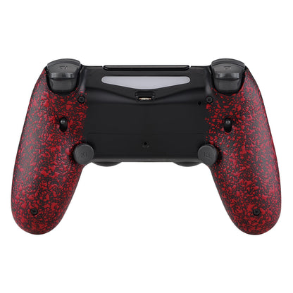 eXtremeRate Retail Textured Red Dawn 2.0 FlashShot Trigger Stop Remap Kit for ps4 CUH-ZCT2 Controller, Part & Back Shell & 2 Back Buttons & 2 Trigger Lock for ps4 Controller JDM 040/050/055 - P4QS003