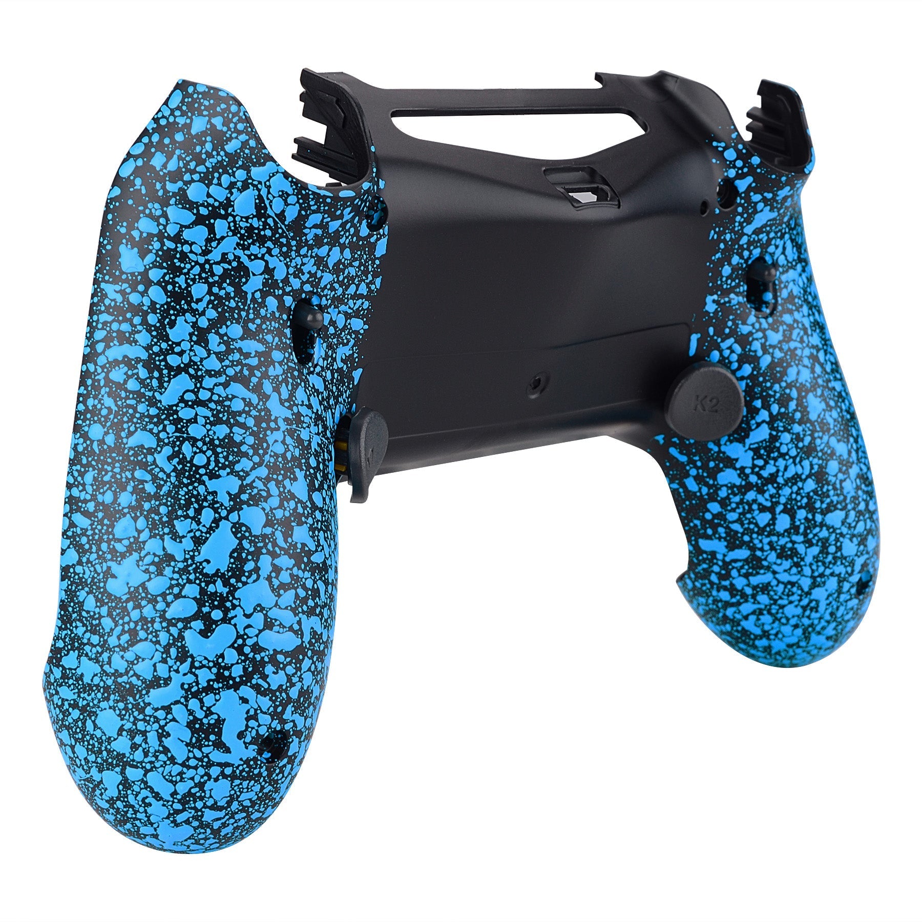 eXtremeRate Retail Textured Blue Dawn 2.0 FlashShot Trigger Stop Remap Kit for ps4 CUH-ZCT2 Controller, Part & Back Shell & 2 Back Buttons & 2 Trigger Lock for ps4 Controller JDM 040/050/055 - P4QS004