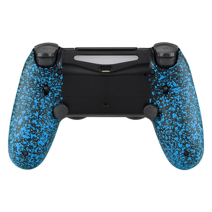 eXtremeRate Retail Textured Blue Dawn 2.0 FlashShot Trigger Stop Remap Kit for ps4 CUH-ZCT2 Controller, Part & Back Shell & 2 Back Buttons & 2 Trigger Lock for ps4 Controller JDM 040/050/055 - P4QS004