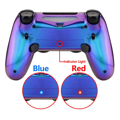 eXtremeRate Retail Chameleon Purple Blue Dawn 2.0 FlashShot Trigger Stop Remap Kit for ps4 CUH-ZCT2 Controller, Part & Back Shell & 2 Back Buttons & 2 Trigger Lock for ps4 Controller JDM 040/050/055 - P4QS006