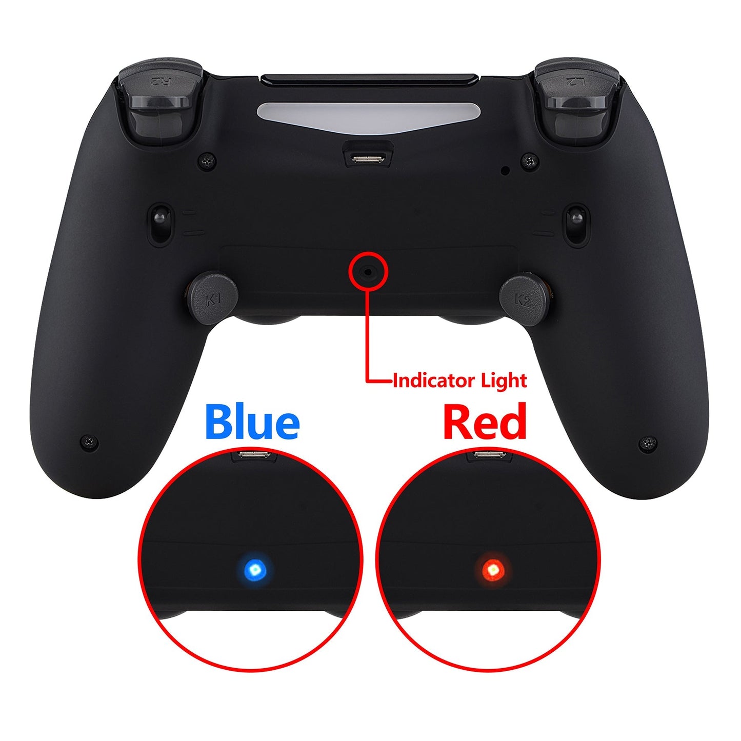 eXtremeRate Retail Soft Touch Black Dawn 2.0 FlashShot Trigger Stop Remap Kit for ps4 CUH-ZCT2 Controller, Part & Back Shell & 2 Back Buttons & 2 Trigger Lock for ps4 Controller JDM 040/050/055 - P4QS008